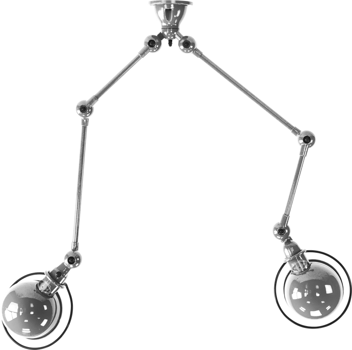 Loft Double - Arm Ceiling Light - SKY4224 - Jielde - Ceiling Lights - Glossy - Chrome - HORNE