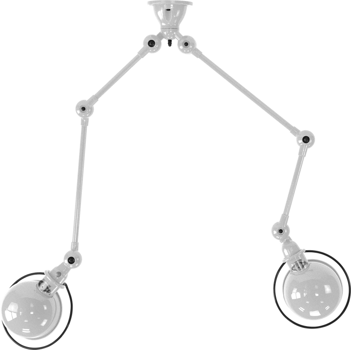 Loft Double - Arm Ceiling Light - SKY4224 - Jielde - Ceiling Lights - Glossy - Silver Grey - RAL9006 - HORNE