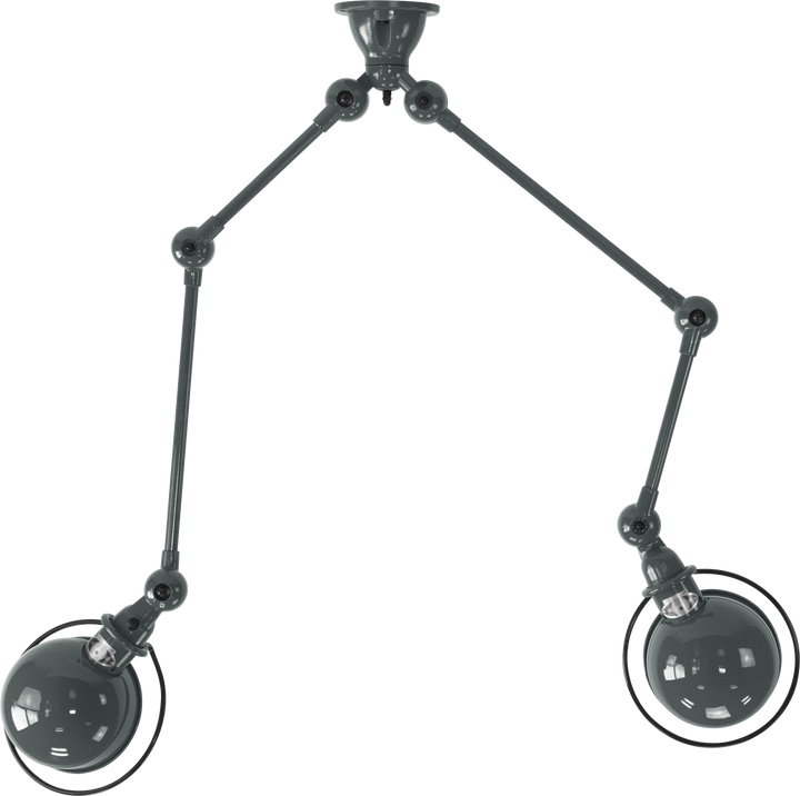Loft Double - Arm Ceiling Light - SKY4224 - Jielde - Ceiling Lights - Glossy - Granite Grey - RAL7026 - HORNE