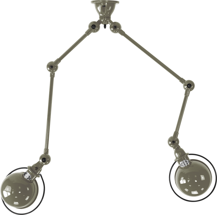 Loft Double - Arm Ceiling Light - SKY4224 - Jielde - Ceiling Lights - Glossy - Khaki - RAL7002 - HORNE