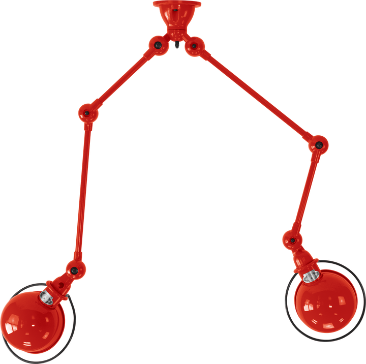 Loft Double - Arm Ceiling Light - SKY4224 - Jielde - Ceiling Lights - Glossy - Red - RAL3020 - HORNE