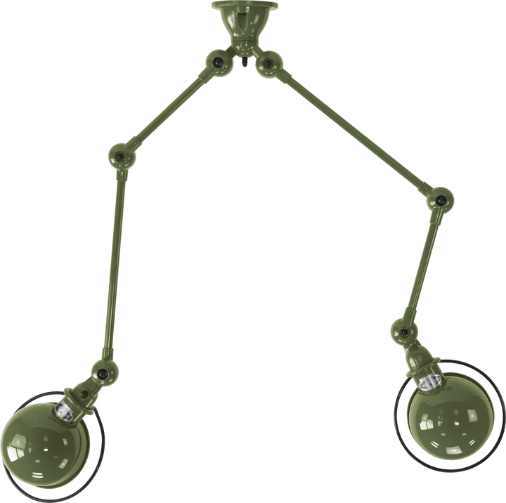 Loft Double - Arm Ceiling Light - SKY4224 - Jielde - Ceiling Lights - Glossy - Olive Green - RAL6003 - HORNE