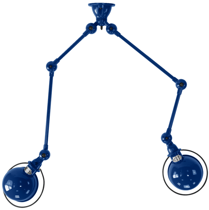 Loft Double - Arm Ceiling Light - SKY4224 - Jielde - Ceiling Lights - Glossy - Sapphire Blue - RAL5003 - HORNE