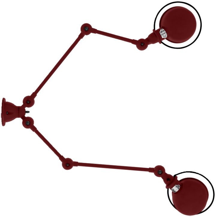 Loft Double - Arm Ceiling Light - SKY4224 - Jielde - Ceiling Lights - Matte - Burgundy - RAL3005 - HORNE
