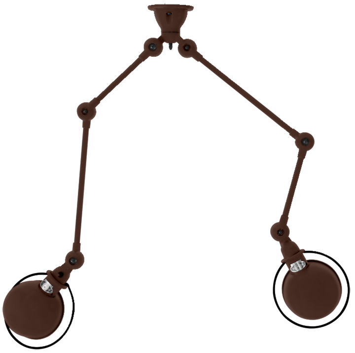 Loft Double - Arm Ceiling Light - SKY4224 - Jielde - Ceiling Lights - Matte - Chocolate - RAL8017 - HORNE