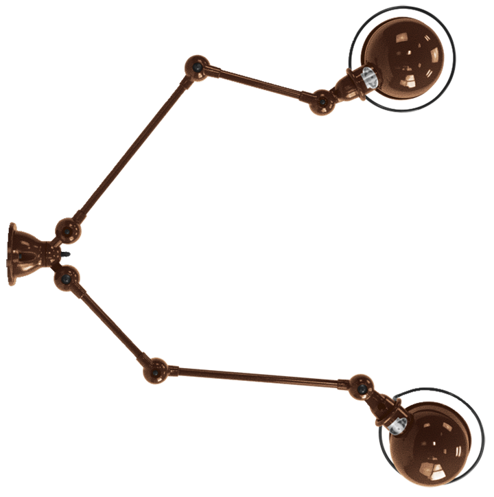 Loft Double - Arm Ceiling Light - SKY4224 - Jielde - Ceiling Lights - Glossy - Hammered Copper - HORNE