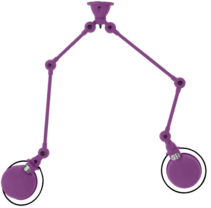 Loft Double - Arm Ceiling Light - SKY4224 - Jielde - Ceiling Lights - Matte - Fuschia - RAL4008 - HORNE