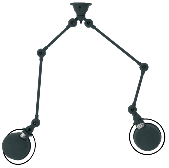 Loft Double - Arm Ceiling Light - SKY4224 - Jielde - Ceiling Lights - Matte - Granite Grey - RAL7026 - HORNE