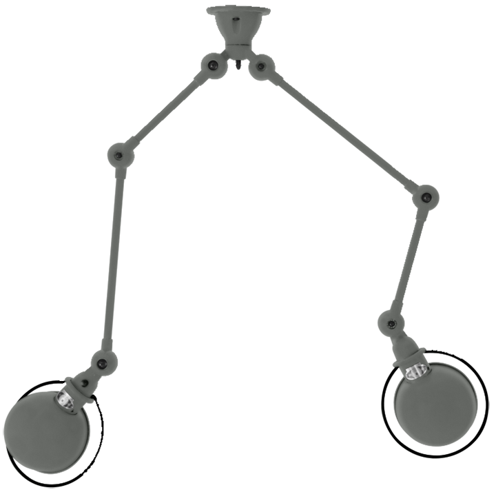 Loft Double - Arm Ceiling Light - SKY4224 - Jielde - Ceiling Lights - Matte - Mouse Grey - RAL7005 - HORNE