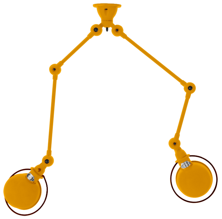 Loft Double - Arm Ceiling Light - SKY4224 - Jielde - Ceiling Lights - Matte - Mustard - RAL1003 - HORNE