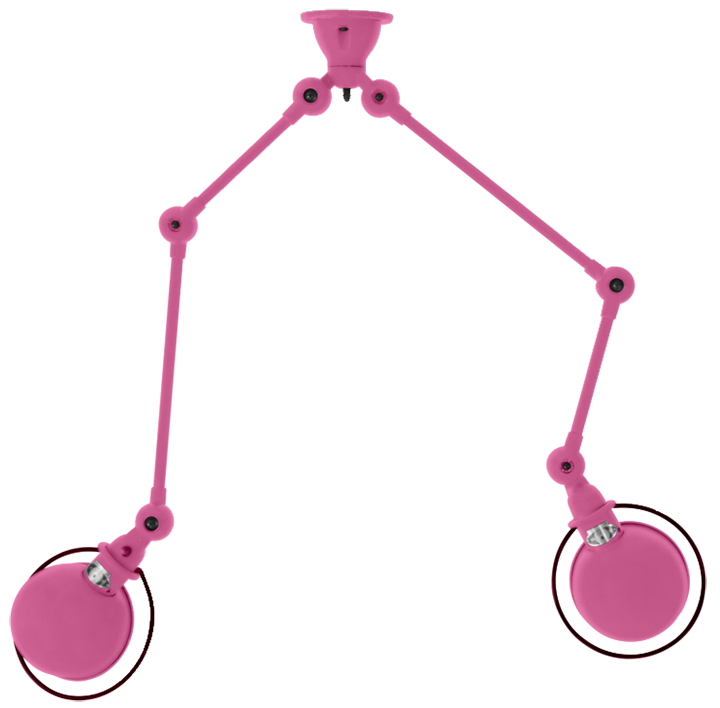 Loft Double - Arm Ceiling Light - SKY4224 - Jielde - Ceiling Lights - Matte - Pink - RAL4003 - HORNE
