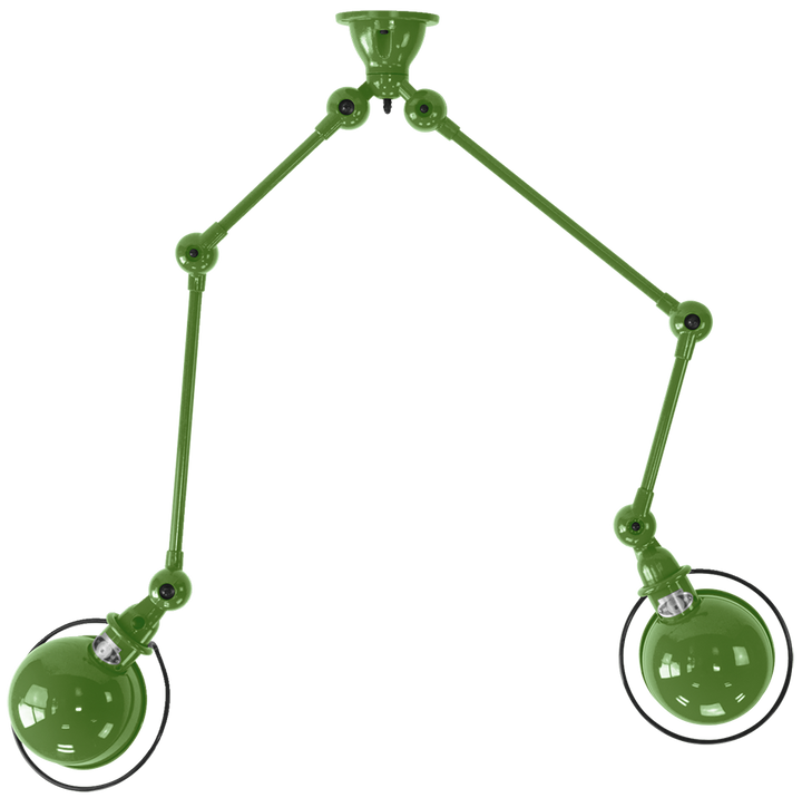 Loft Double - Arm Ceiling Light - SKY4224 - Jielde - Ceiling Lights - Glossy - Herb Green - RAL6010 - HORNE