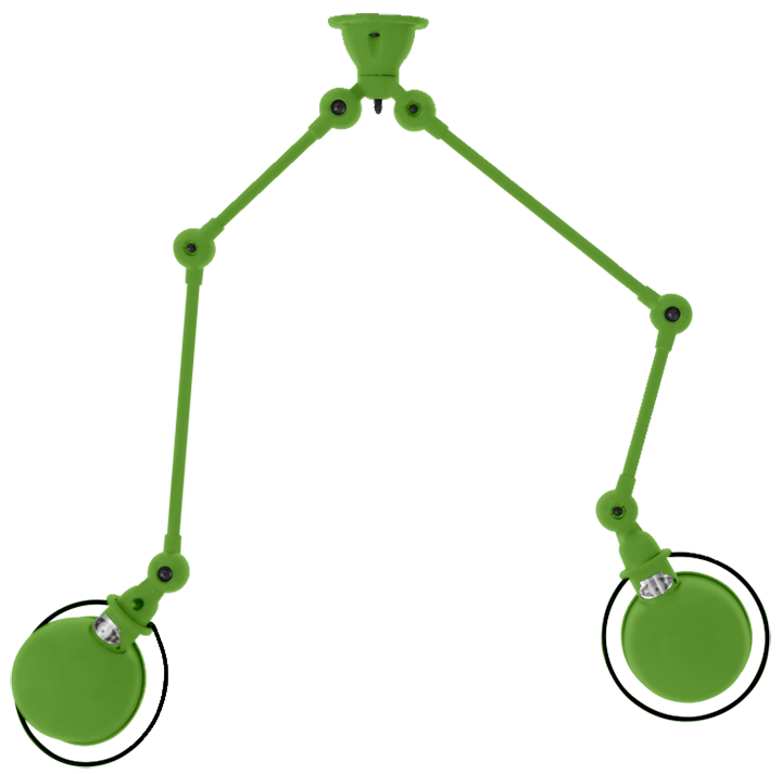 Loft Double - Arm Ceiling Light - SKY4224 - Jielde - Ceiling Lights - Matte - Apple Green - RAL6018 - HORNE