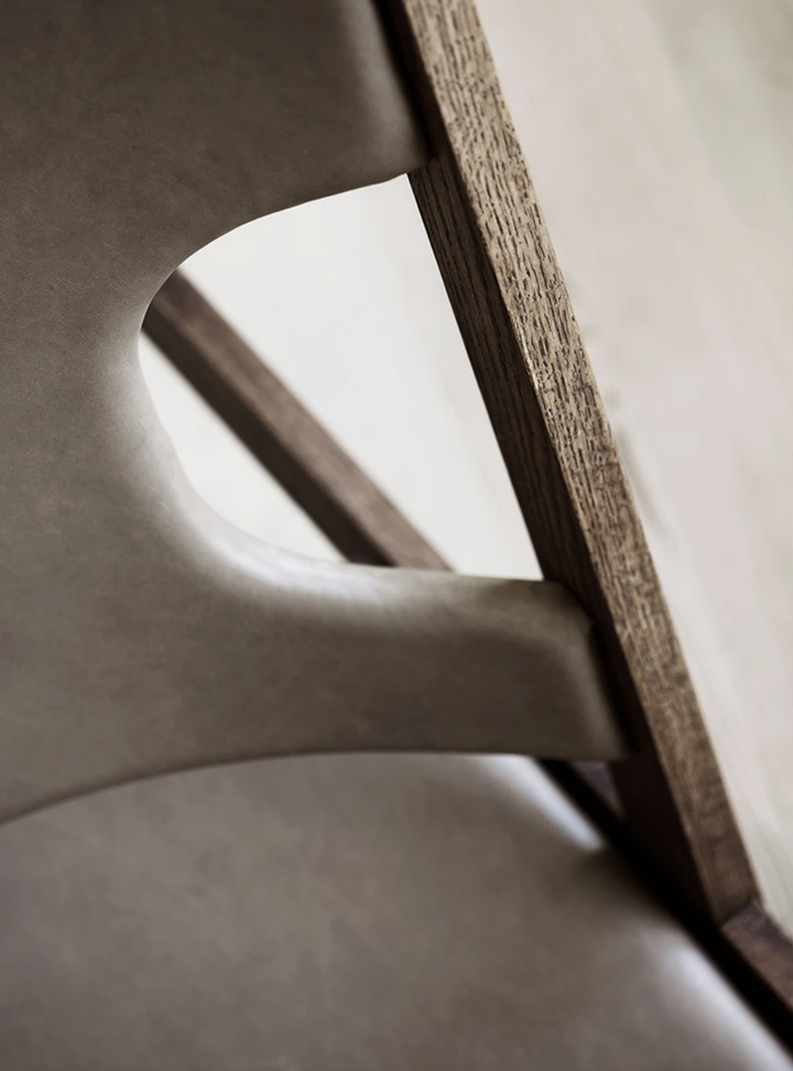 Knitting Lounge Chair - Leather & Fabric - Audo Copenhagen - Chairs - Walnut with Baru 0950 Fabric - HORNE