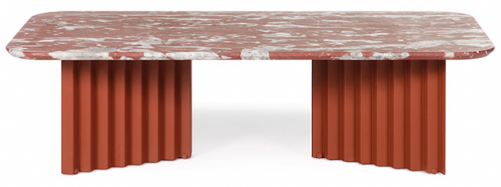 Plec Rectangular Coffee Table - Large - RS Barcelona - Tables + Desks - Red Francia Marble - HORNE