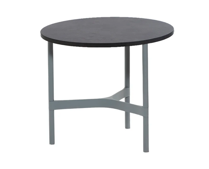 Twist Round Coffee Table - Cane Line - Tables + Desks - Small - Light Grey - Dark Grey HPL - HORNE