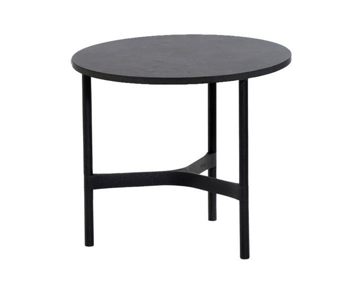 Twist Round Coffee Table - Cane Line - Tables + Desks - Small - Lava Grey - Dark Grey HPL - HORNE