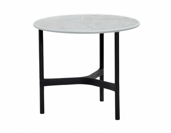 Twist Round Coffee Table - Cane Line - Tables + Desks - Small - Lava Grey - Fossil Grey Ceramic - HORNE