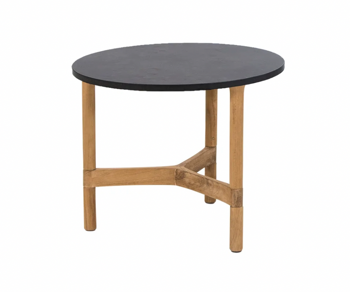 Twist Round Coffee Table - Cane Line - Tables + Desks - Small - Teak - Dark Grey HPL - HORNE