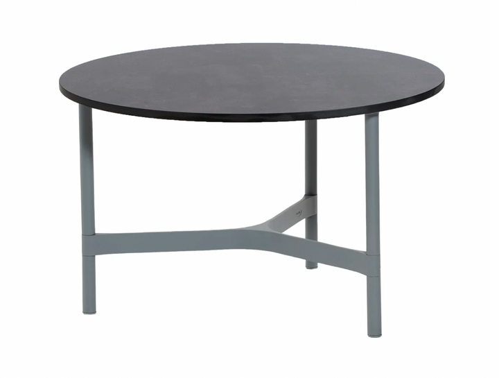 Twist Round Coffee Table - Cane Line - Tables + Desks - Medium - Light Grey - Dark Grey HPL - HORNE