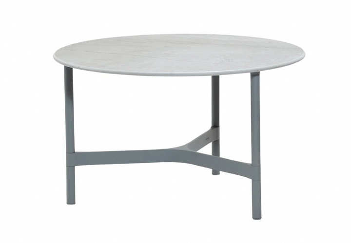 Twist Round Coffee Table - Cane Line - Tables + Desks - Medium - Light Grey - Dark Grey HPL - HORNE
