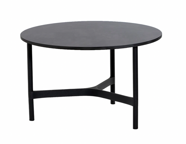 Twist Round Coffee Table - Cane Line - Tables + Desks - Medium - Lava Grey - Dark Grey HPL - HORNE
