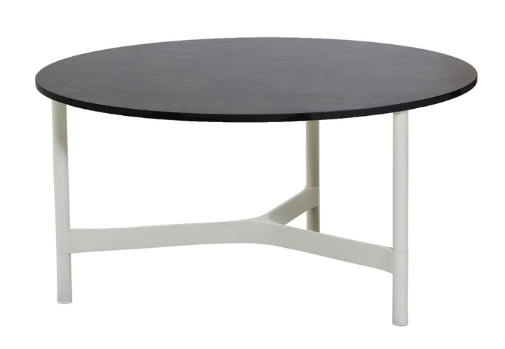 Twist Round Coffee Table - Cane Line - Tables + Desks - Large - White - Dark Grey HPL - HORNE