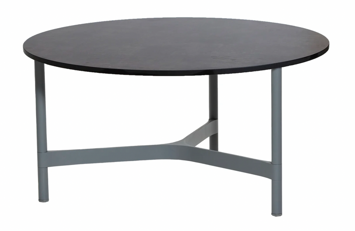 Twist Round Coffee Table - Cane Line - Tables + Desks - Large - Light Grey - Dark Grey HPL - HORNE