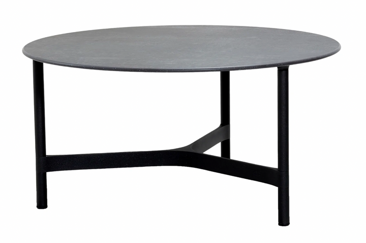 Twist Round Coffee Table - Cane Line - Tables + Desks - Large - Lava Grey - Fossil Black Ceramic - HORNE