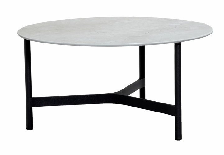 Twist Round Coffee Table - Cane Line - Tables + Desks - Large - Lava Grey - Fossil Grey Ceramic - HORNE