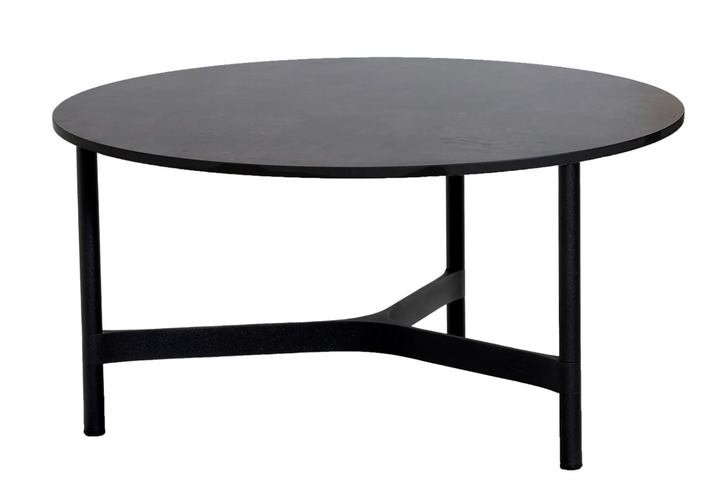 Twist Round Coffee Table - Cane Line - Tables + Desks - Large - Lava Grey - Dark Grey HPL - HORNE