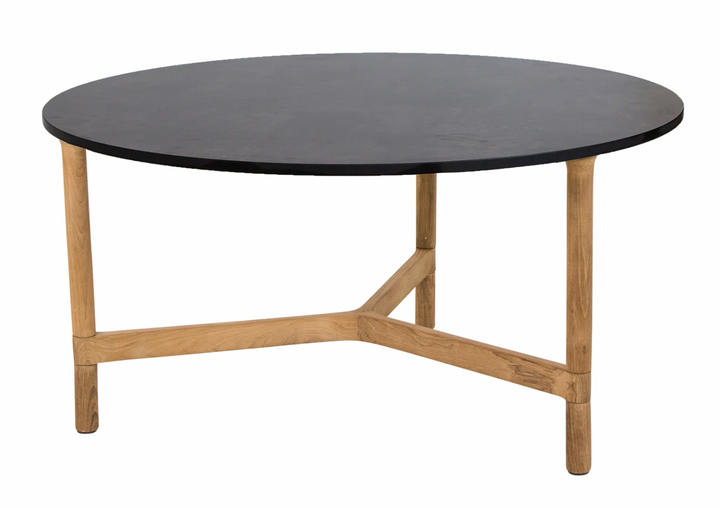 Twist Round Coffee Table - Cane Line - Tables + Desks - Large - Teak - Dark Grey HPL - HORNE