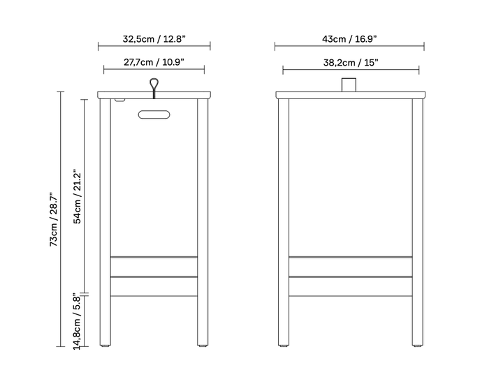 A Line Laundry Box - Form + Refine - Storage + Organization - White Oiled Oak - HORNE