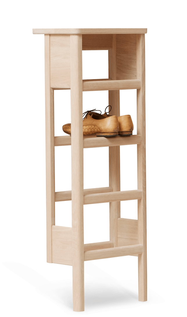 A Line Shoe Rack 35 - Form + Refine - Storage + Organization - White Oiled Oak - HORNE