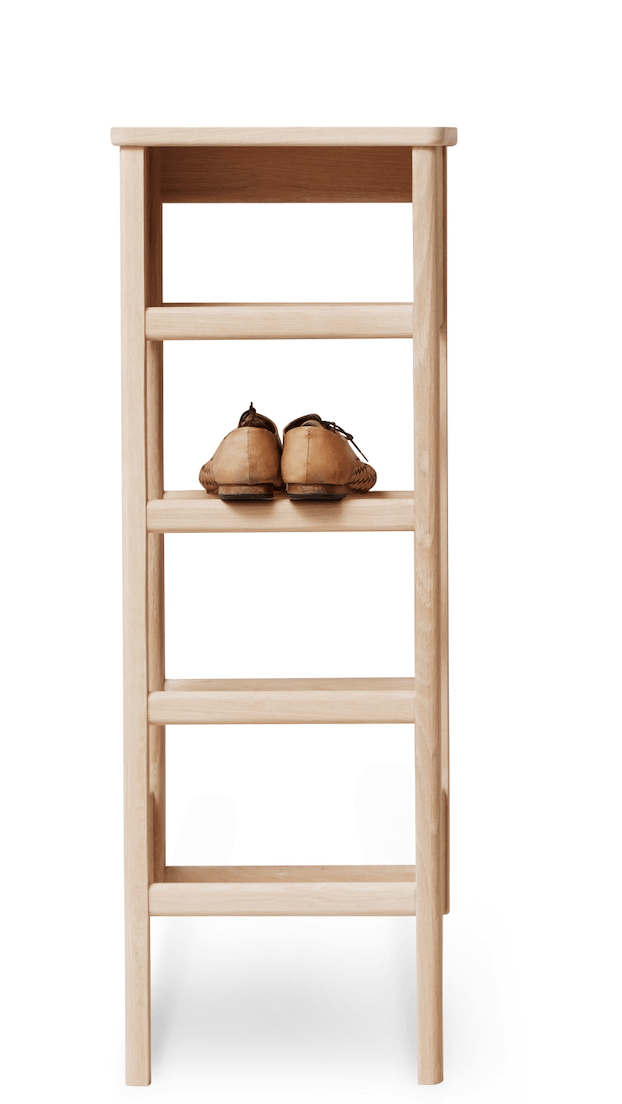A Line Shoe Rack 35 - Form + Refine - Storage + Organization - White Oiled Oak - HORNE