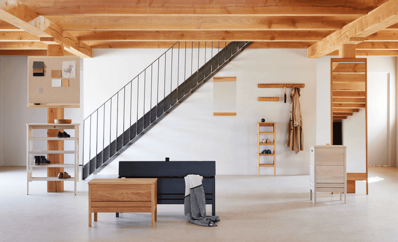 A Line Shoe Rack 35 - Form + Refine - Storage + Organization - Natural Oiled Oak - HORNE