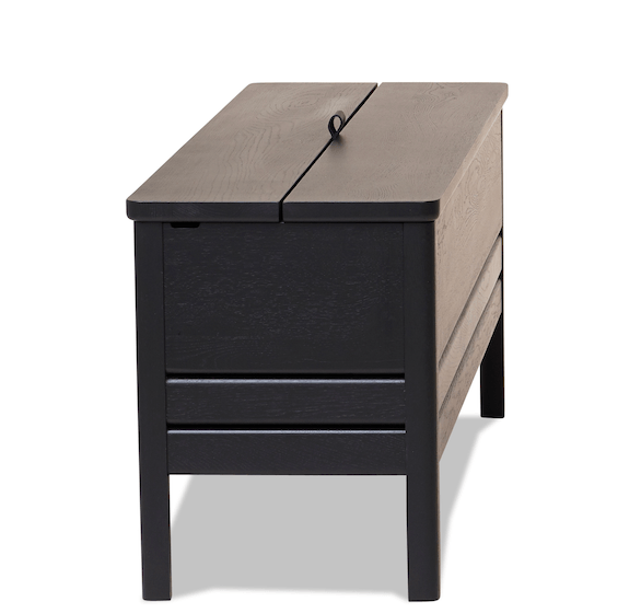 A Line Storagebench 111 - Form + Refine - Stools + Benches + Ottomans - Black - Stained Oak - HORNE
