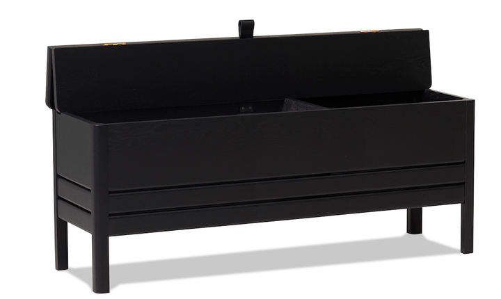 A Line Storagebench 111 - Form + Refine - Stools + Benches + Ottomans - Black - Stained Oak - HORNE