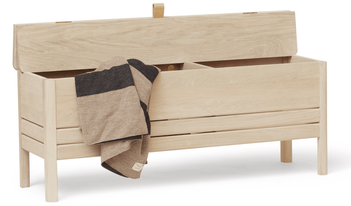 A Line Storagebench 111 - Form + Refine - Stools + Benches + Ottomans - White Oiled Oak - HORNE
