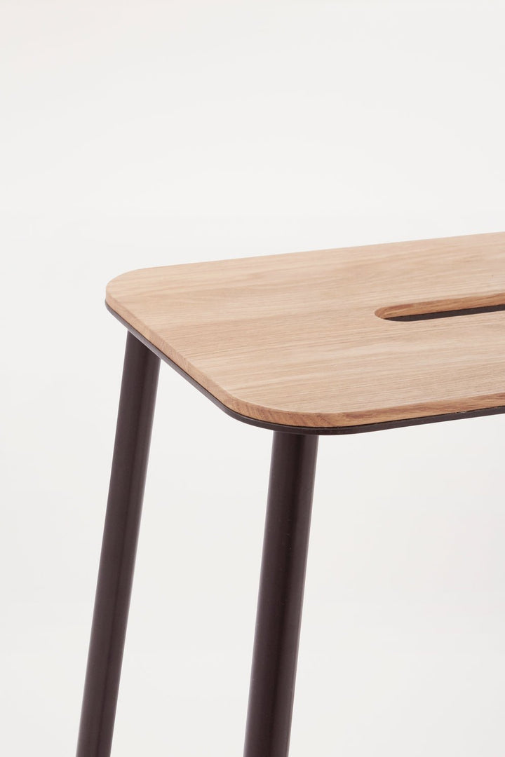 Adam Stool - Frama - Stools + Benches + Ottomans - Tall - 29.9" - Oak/Black - HORNE