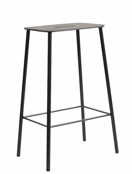Adam Stool - Frama - Stools + Benches + Ottomans - Medium - 25.6" - Anthracite Leather/Black - HORNE