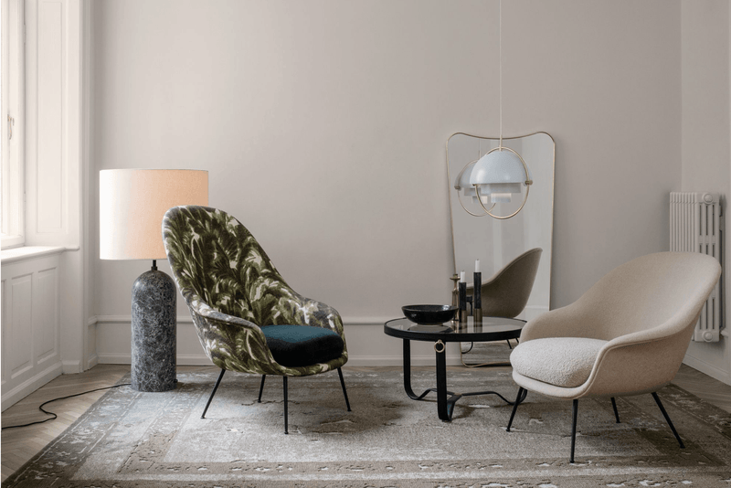 Adnet Coffee Table - 100cm - Gubi - Tables + Desks - Black Leather - HORNE