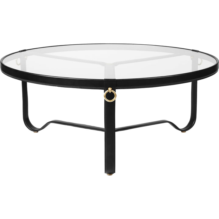 Adnet Coffee Table - 100cm - Gubi - Tables + Desks - Black Leather - HORNE