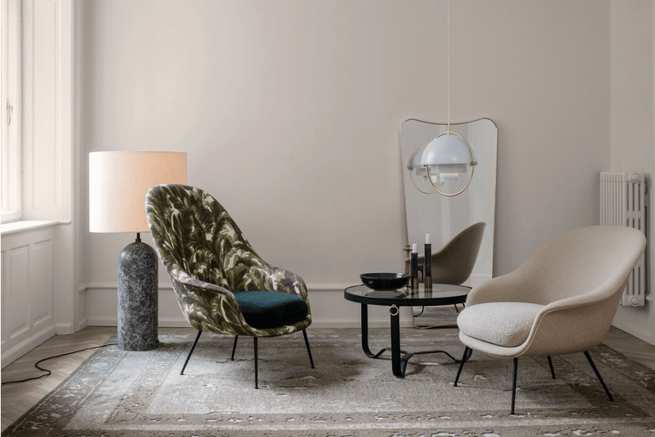 Adnet Coffee Table - 70cm - Gubi - Tables + Desks - Tan Leather - HORNE