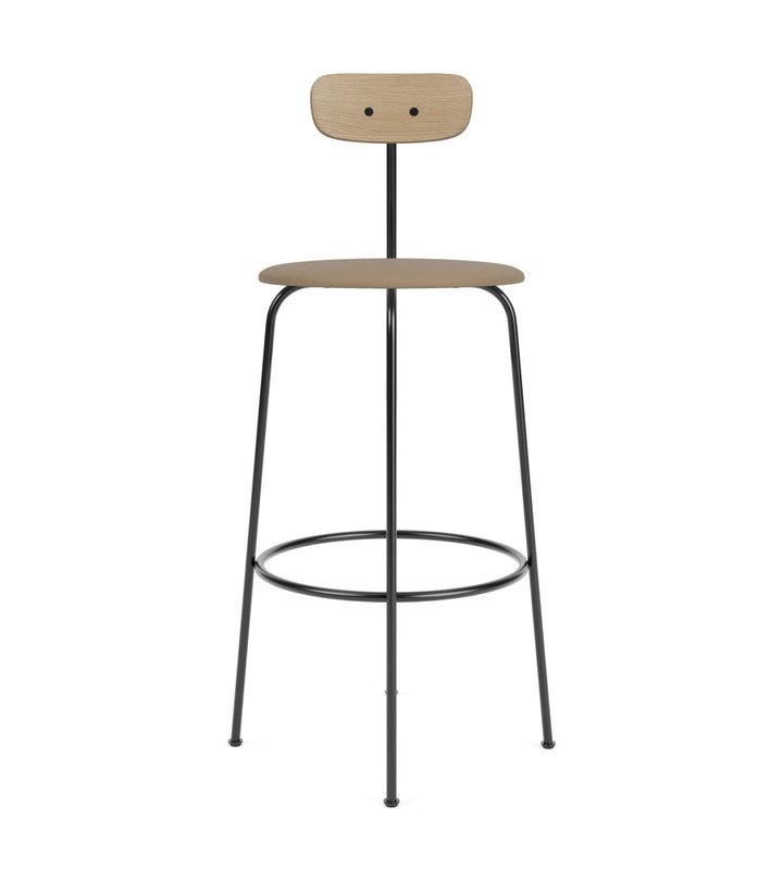 Afteroom Bar Chair - Audo Copenhagen - Chairs - Natural Oak/ Sierra Leather - Stone 1611 - HORNE