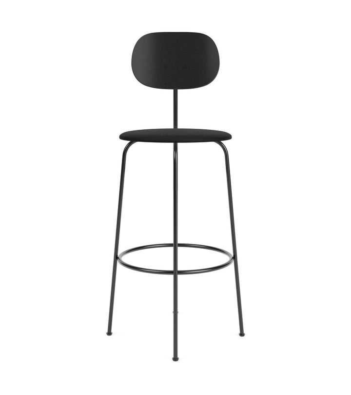 Afteroom Bar Chair Plus - Upholstered Seat - Audo Copenhagen - Chairs - Black Painted Ash/ Sierra Leather - Black 1001 - HORNE