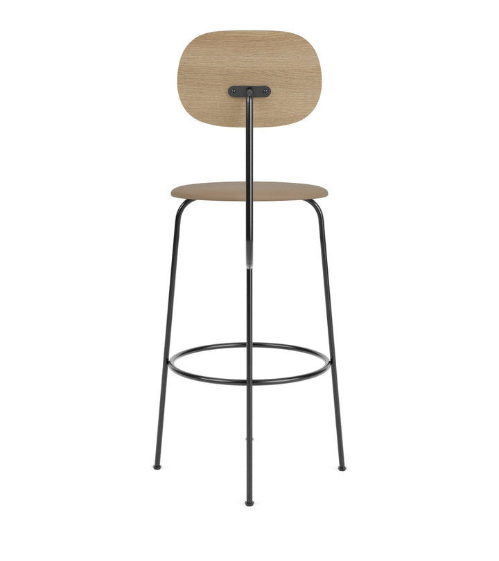 Afteroom Bar Chair Plus - Upholstered Seat - Audo Copenhagen - Chairs - Natural Oak/ Sierra Leather - Stone 1611 - HORNE