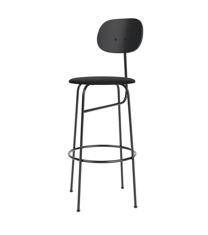 Afteroom Bar Chair Plus - Upholstered Seat - Audo Copenhagen - Chairs - Black Painted Ash/ Sierra Leather - Black 1001 - HORNE