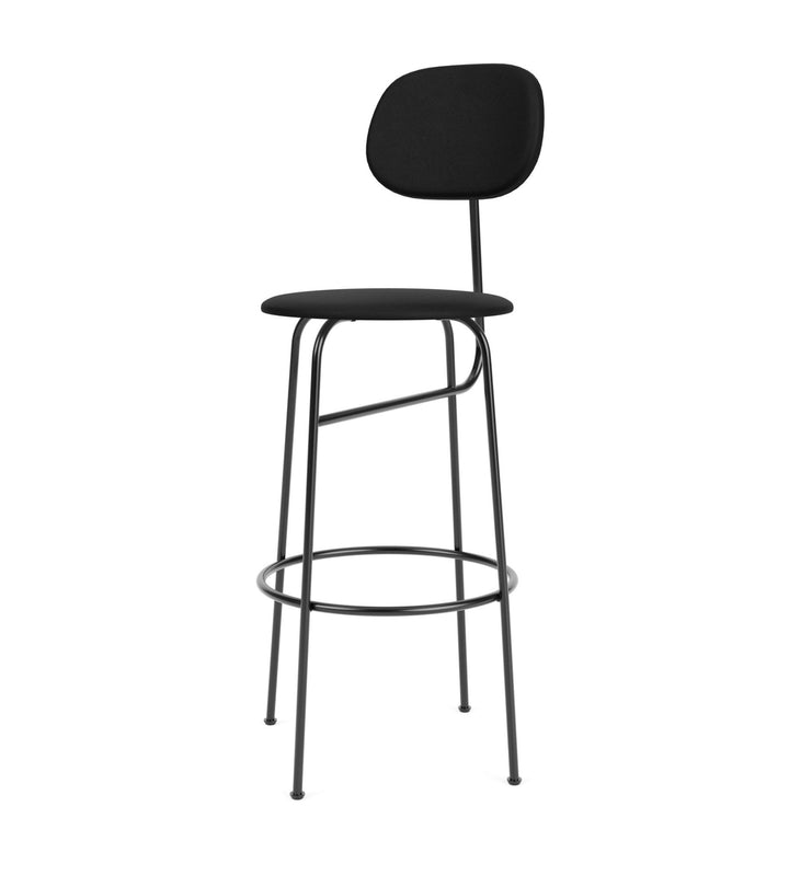 Afteroom Bar Chair Plus - Upholstered Seat & Back - Audo Copenhagen - Chairs - Sierra Leather - Black 1001 - HORNE