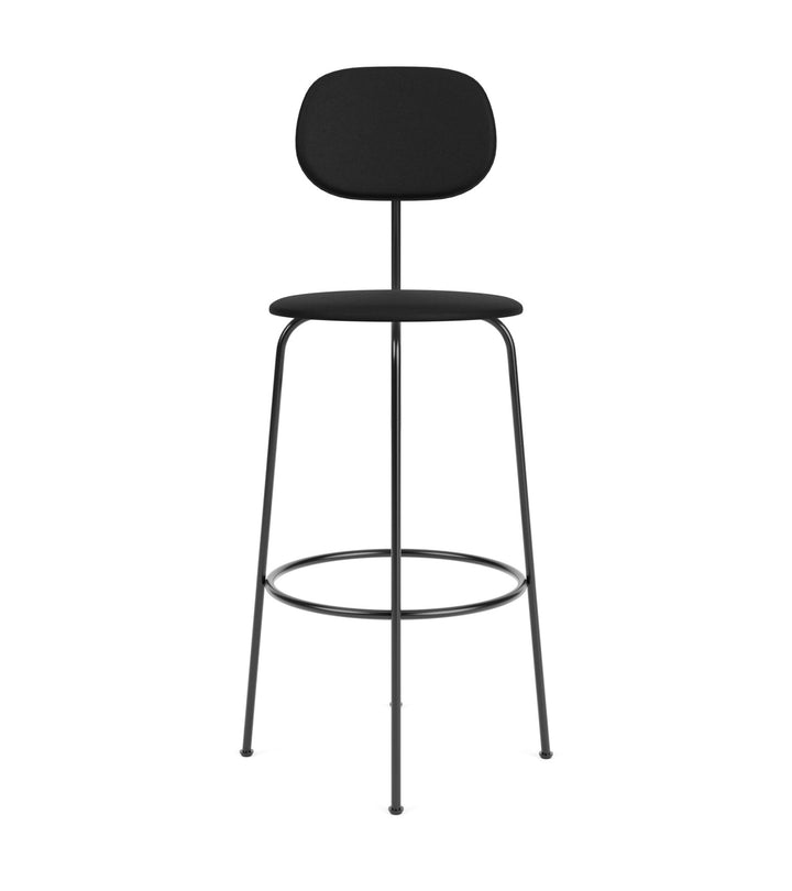 Afteroom Bar Chair Plus - Upholstered Seat & Back - Audo Copenhagen - Chairs - Sierra Leather - Black 1001 - HORNE